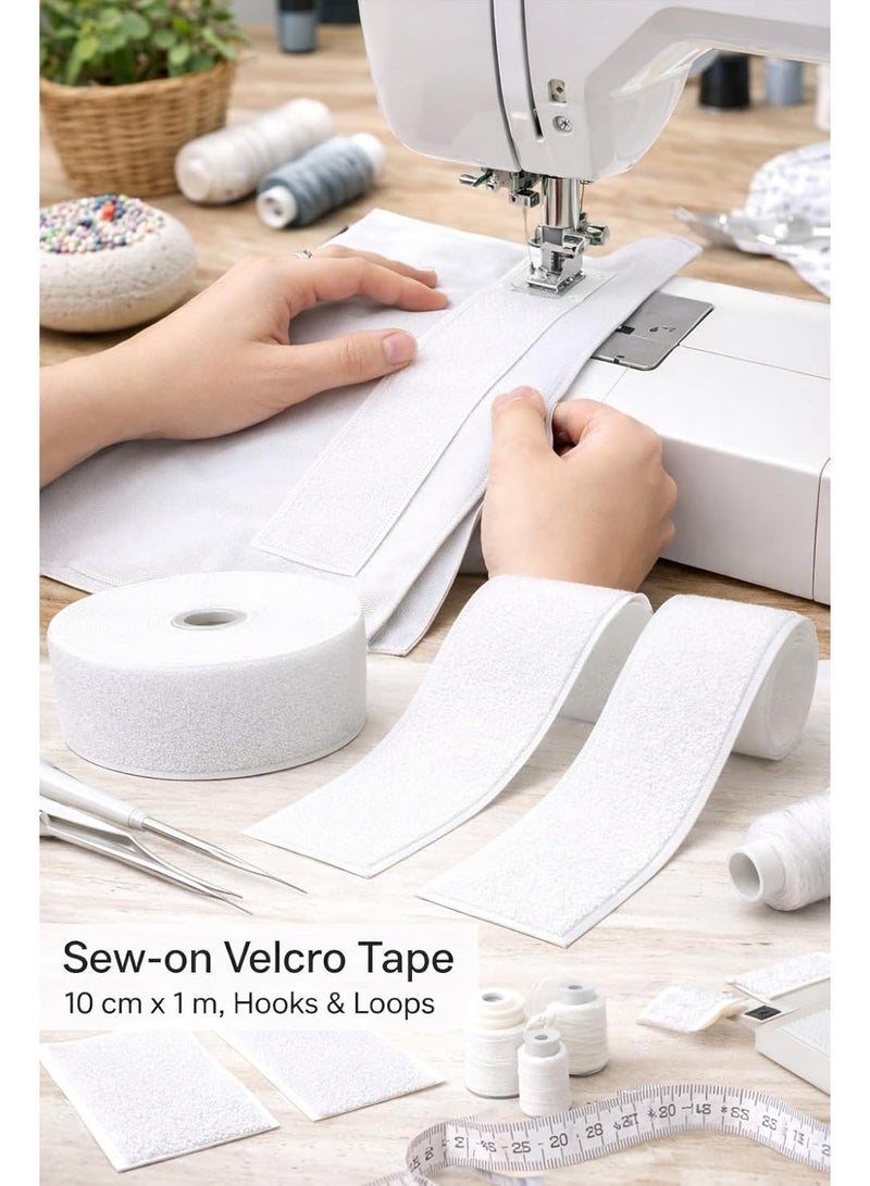 شريط لاصق متعدد الأغراض للخياطة، غير لاصق، لتثبيت الأقمشة، يتضمن كلا الجانبين، مقاس 10 سم عرض × 1 متر، مناسب لأعمال الخياطة والحرف اليدوية والملابس والستائر والتنجيد (أبيض). - Image 3