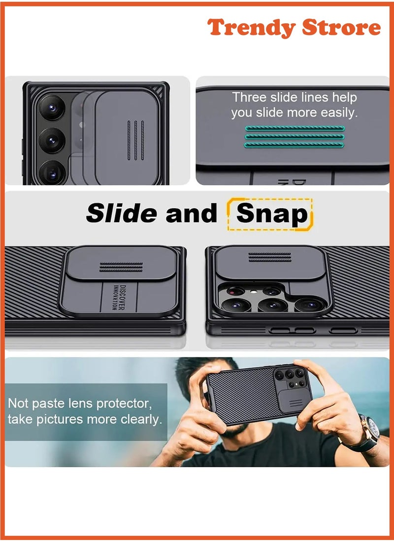 Nillkin For Samsung Galaxy S25 Ultra Case, Camera Lens Protection Slide Cover, TPU+PC Shockproof Bumper Back Cover, Anti-Fingerprint Mobile Phone Case, Slim Fit Protective Casing  - Image 3