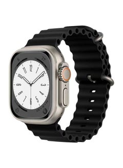 Generic For Apple Watch Silicone Strap Iwatch9Ultra8 Generation 765432 Solid Color Anti-buckle For Apple Strap-Color:Applicable: 42/44/45/49mm Dial-ocean Black  - Image 1
