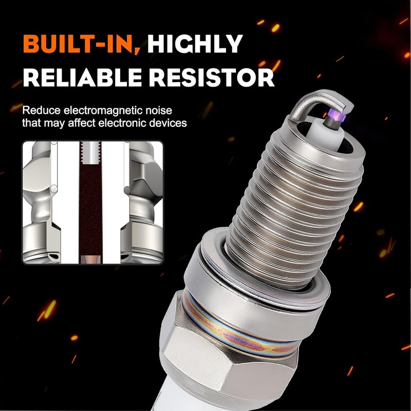 Hipa 14 132 11-S DCPR6E Spark Plug for Kohler XT650 XT675 XT775 XT800 RH255 RH265 XTX650 XTX675 XTX775 Lawn Mower Tractor Pack-of-2 - Image 4