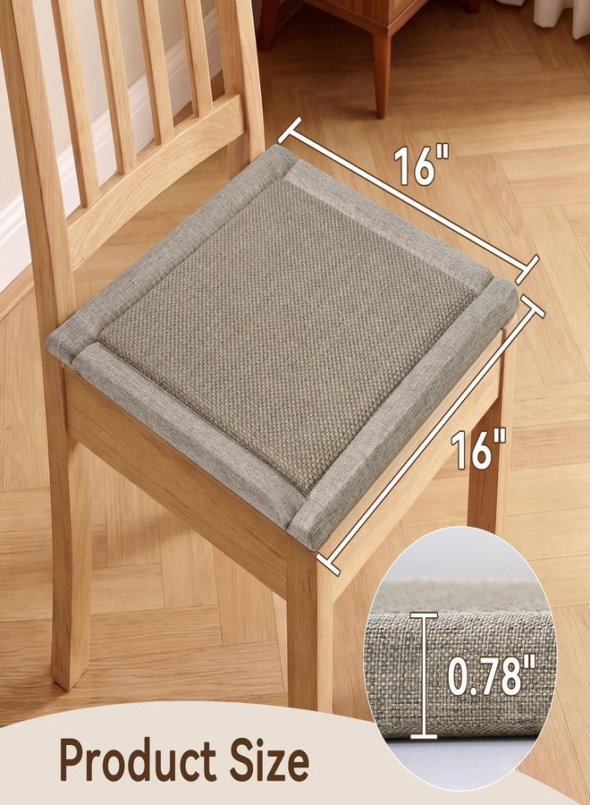 YDKGL Dining Chair Cushions Set of 4, Woven & Memory Foam Kitchen Chair Pads, Non Slip Backing Indoor Seat Cushion for Dining Room, Bar, Patio(4Pack,Brown) - Image 2