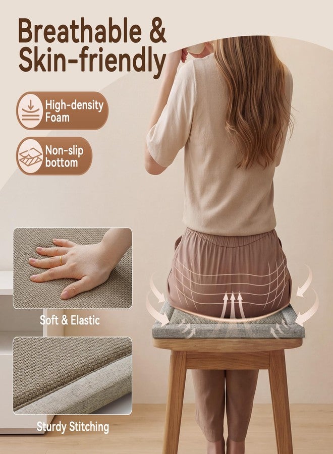 YDKGL Dining Chair Cushions Set of 4, Woven & Memory Foam Kitchen Chair Pads, Non Slip Backing Indoor Seat Cushion for Dining Room, Bar, Patio(4Pack,Brown) - Image 3