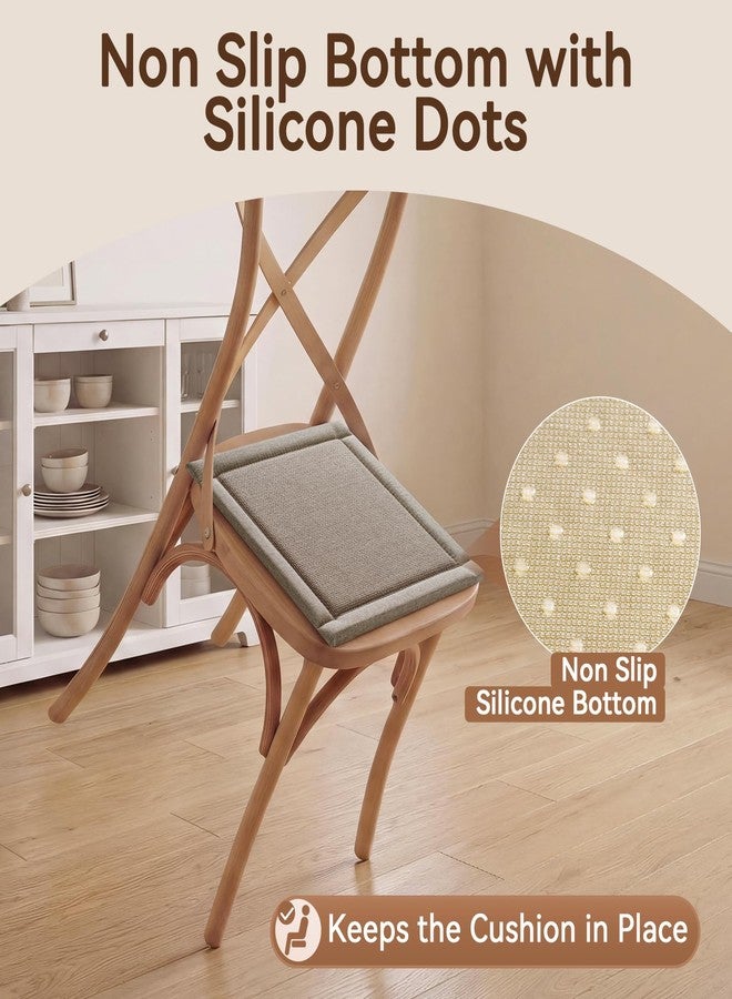 YDKGL Dining Chair Cushions Set of 4, Woven & Memory Foam Kitchen Chair Pads, Non Slip Backing Indoor Seat Cushion for Dining Room, Bar, Patio(4Pack,Brown) - Image 4