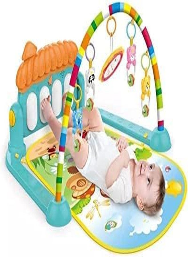 Aganta Musical Keyboard Mat Piano Gym Mat Gym & Fitness Rack for Kids (Orange) - Image 1