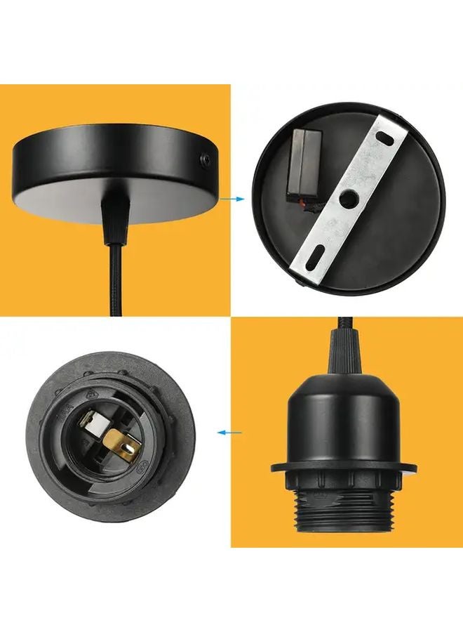 White E27 Lamp Holder Socket Hardwired Plug In Pendant Light Fixture 85 265V Wide Voltage - Image 4