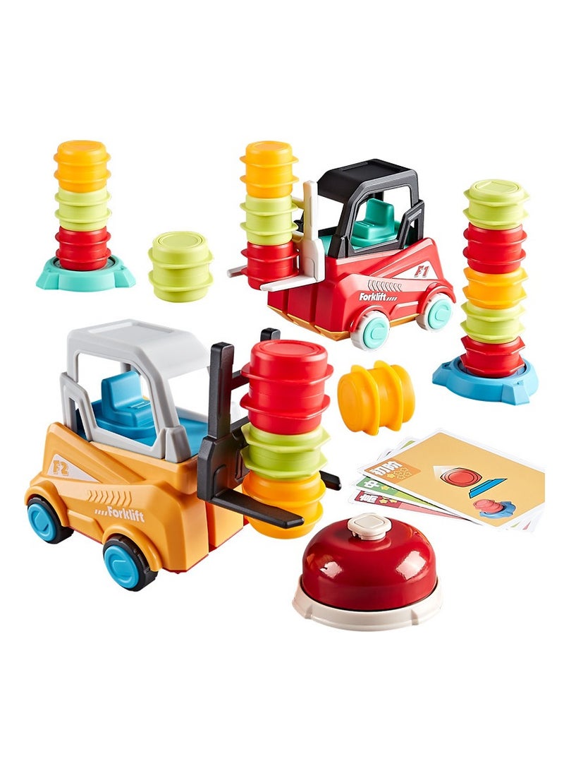 HALAMODO Forklift Transport Game, Engineer Forklift Transport Game, Stacking Toy Transport Game, Children's Engineering Truck Forklift Toy Stacking Toy with Bell
