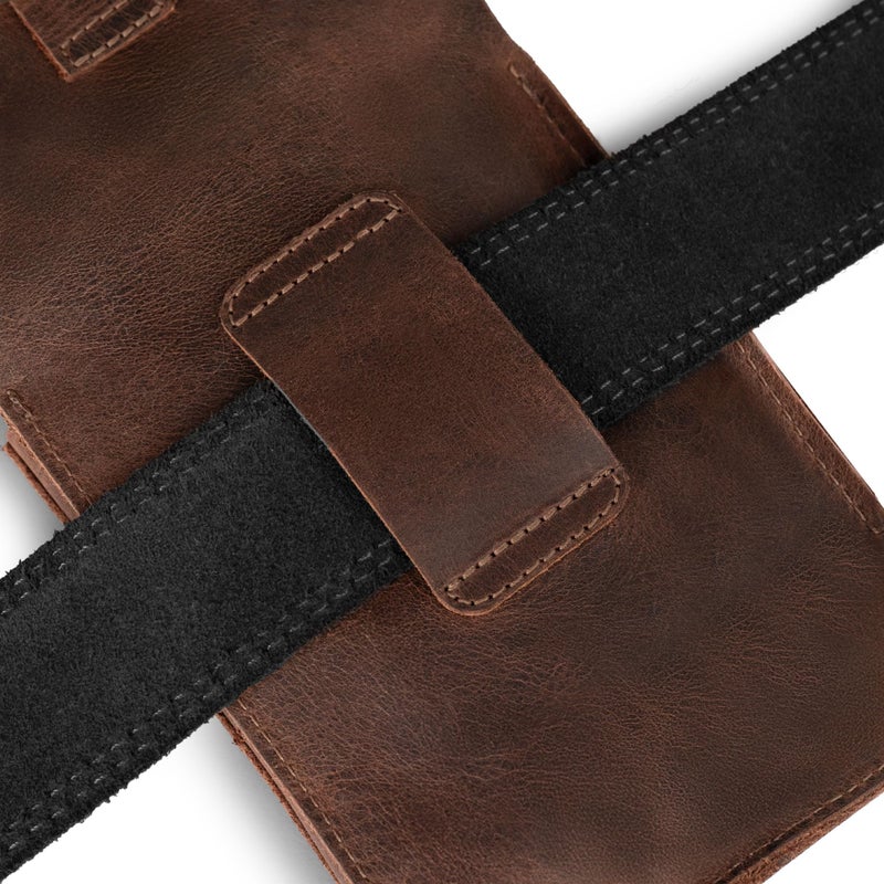 Valhalla Gear, Holster Pouch Handmade from Full Grain Leather - Durable Waist Bag for Coins, Change, Headphones, Personal Items - Conveniently Attaches to Belt - Bourbon Brown - Image 3