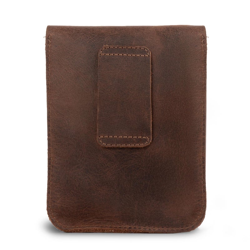Valhalla Gear, Holster Pouch Handmade from Full Grain Leather - Durable Waist Bag for Coins, Change, Headphones, Personal Items - Conveniently Attaches to Belt - Bourbon Brown - Image 2