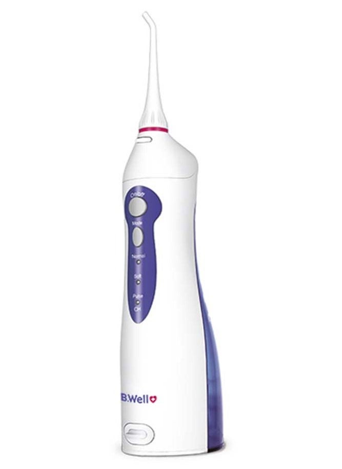 B.Well Swiss - WI-911 3-Mode Portable Oral Irrigator Water Flosser with Two User Tip & Li-ion Battery Charger Adapter - Image 1