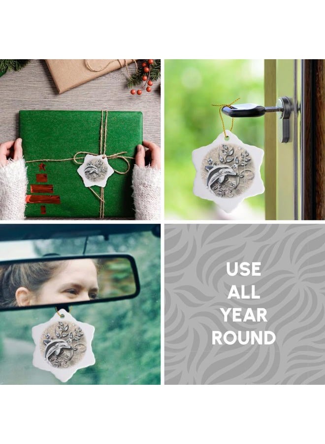 3DROSE ORN_150944_1 Silver Jeweled Dolphin and Silver Accents Snowflake Ornament, Porcelain, 3-Inch - Image 5