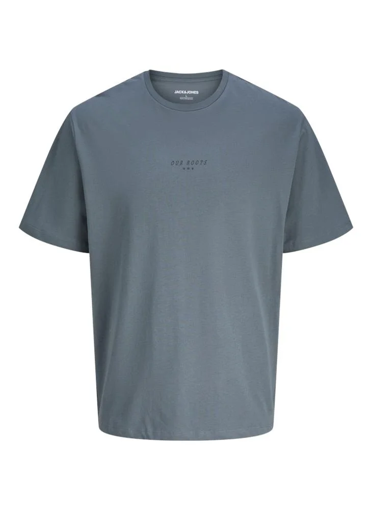 JACK & JONES Text Print Regular Fit Crew Neck T-Shirt