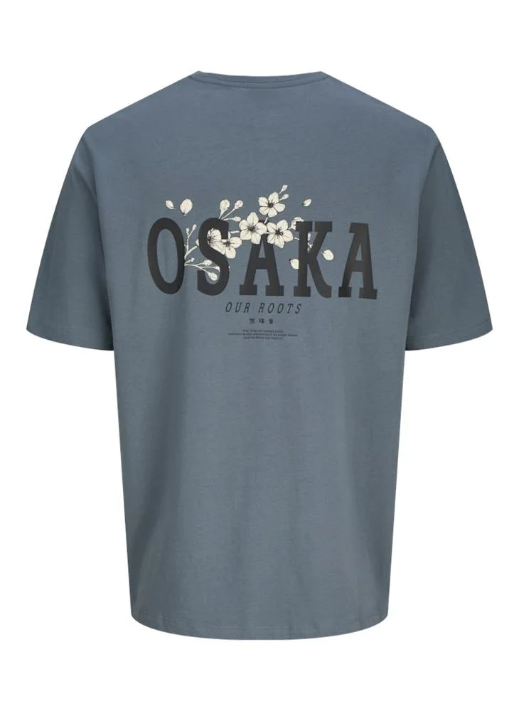 JACK & JONES Text Print Regular Fit Crew Neck T-Shirt