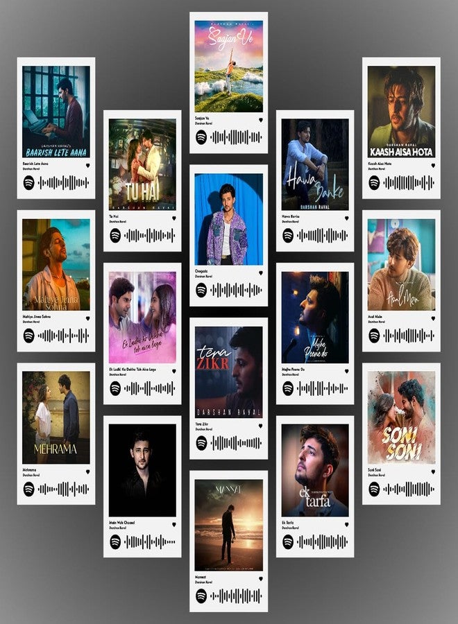 INDOART NET INDOARTNET - Darshan Raval Poster Photocards | Darshan Raval Songs Mini Poster Kit (Set of 16) | Darshan Raval Soni Soni, Asal me, Hawa banke Songs Size (8 x 6 cm) Posters for Phone Accessories, Bedroom, Office - Image 1