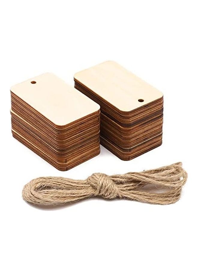 NIBEMINENT 24-Pack Unfinished Hanging Gift Tags with Jute Rope