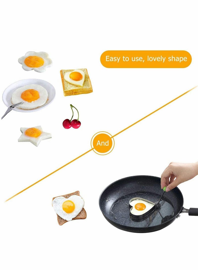 Y&D 10 Pack Egg Ring, Different Shapes Pancake Maker Mould, Stainless Steel Non Stick Metal Household Kitchen Cooking Tool for Frying McMuffin or Shaping Eggs, Moulds  - Image 4