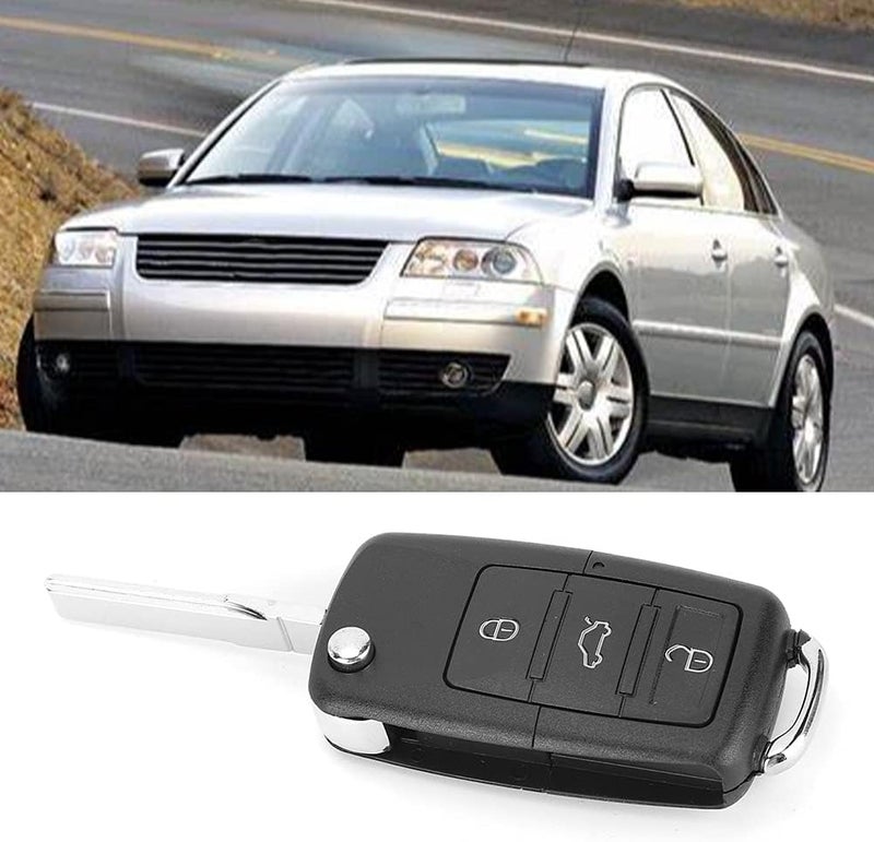 3 Button Car Key Fob Case Cover, Folding Remote Flip Shell, Black for 1995-2005 - Durable Replacement, Compact Design, Protects Smart Key - Image 2