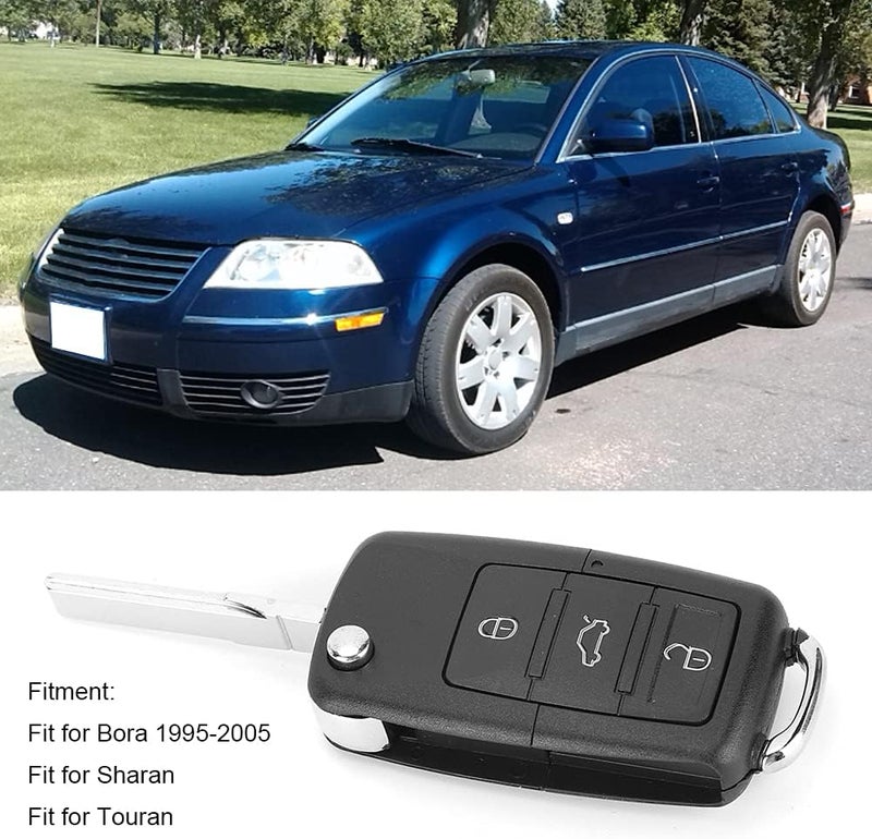 3 Button Car Key Fob Case Cover, Folding Remote Flip Shell, Black for 1995-2005 - Durable Replacement, Compact Design, Protects Smart Key - Image 3