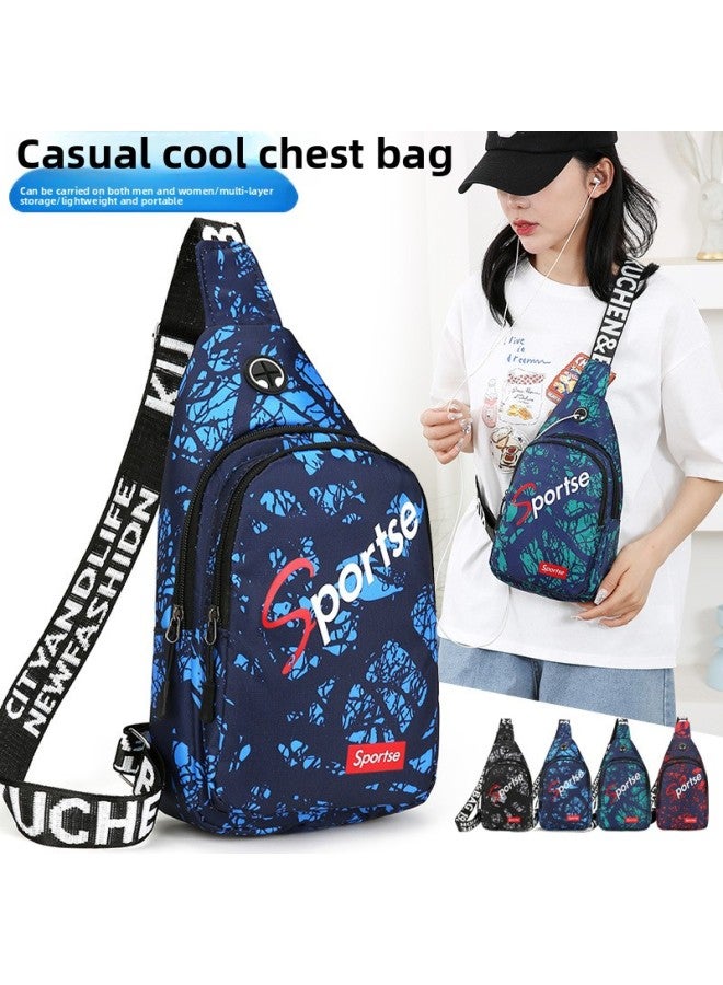 Generic Men's Bag Shoulder Bag Crossbody Bag Large Capacity Outdoor Leisure Chest Bag Travel Small Backpack Multifunctional Sports Bag-Color:Black  - Image 2