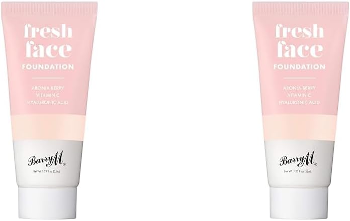 Barry M Cosmetics Fresh Face Lightweight Liquid Foundation Infused With Hyaluronic Acid And Vitamin C Shade 1 Pack of 2