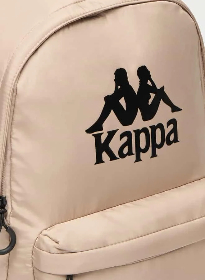 Kappa  Kappa Logo Print Backpack with Adjustable Straps and Zip Closure for Men | Best Price UAE