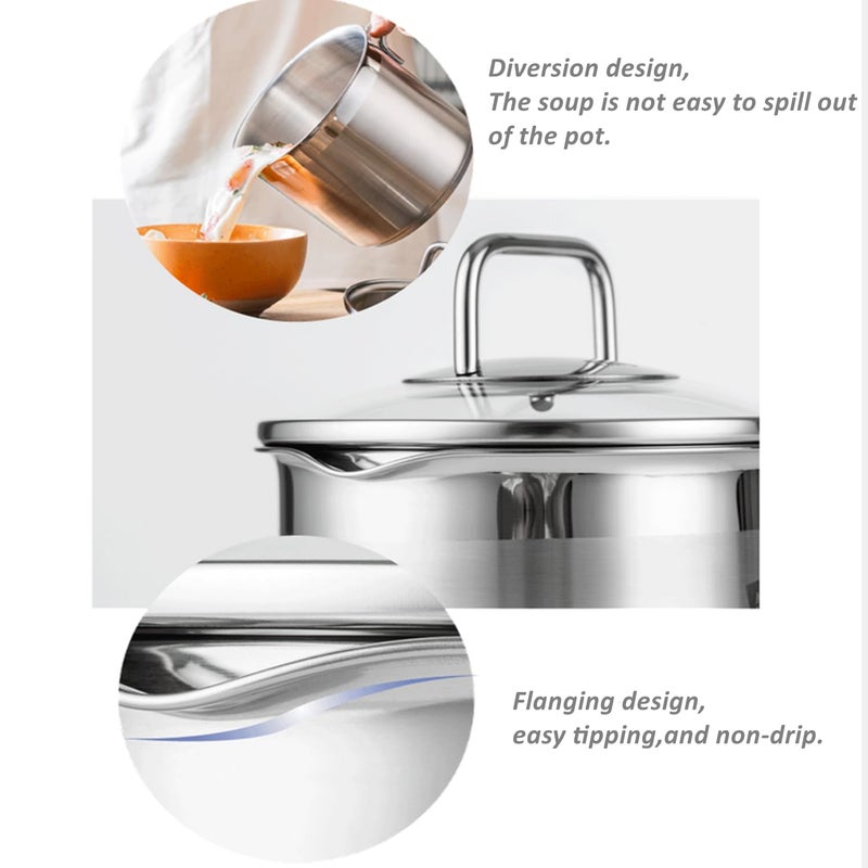 DCIGNA Stainless Steel Saucepan With Glass Lid, Sauce Pan, 2.5 Quart Cooking Pot, Perfect For Boiling Milk, Sauce, Gravies, Pasta, Noodles - Image 3