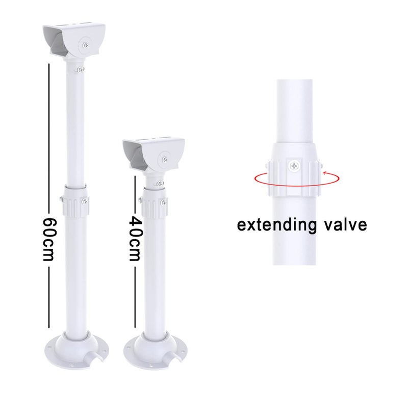 WiTi Extendable Mounting Pole for Security Surveillance Cameras,15.7-23.6 inch Adjustable Ceiling Mount Bracket for CCTV IP Camera,Outdoor Indoor Solid Metal Powder Spray Coating - Image 3