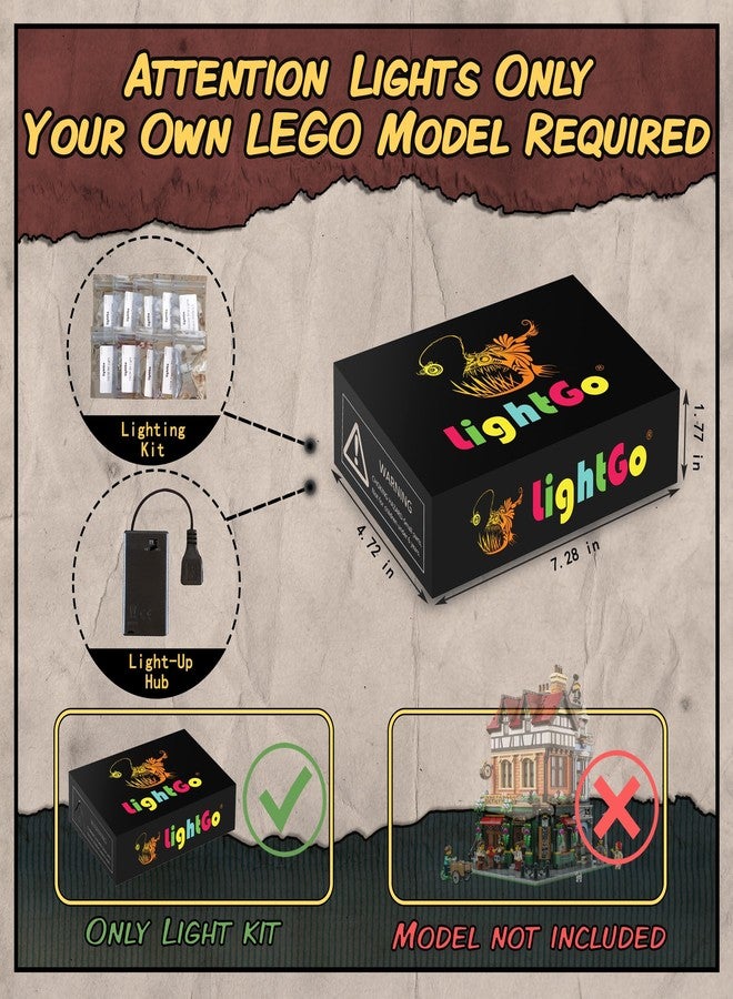 LightGo LED Lighting Kit Designed for Lego 10350 Tudor Corner Modular Buildings - Not Include Model (Remote Version) - Image 2