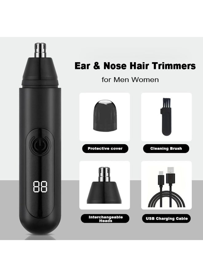 Ear and Nose Hair Trimmer Clipper for Men Women, USB Rechargeable Professional Painless Eyebrow & Facial & Ear & Nose Hair Trimmer, LED Display Dual Edge Blades for Easy Cleansing - Image 3