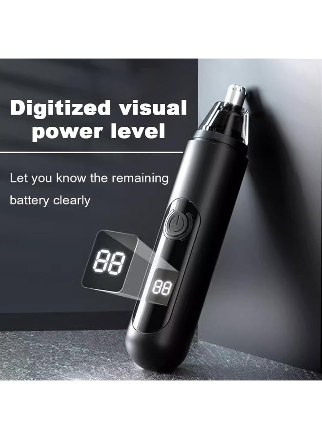 Ear and Nose Hair Trimmer Clipper for Men Women, USB Rechargeable Professional Painless Eyebrow & Facial & Ear & Nose Hair Trimmer, LED Display Dual Edge Blades for Easy Cleansing - Image 4