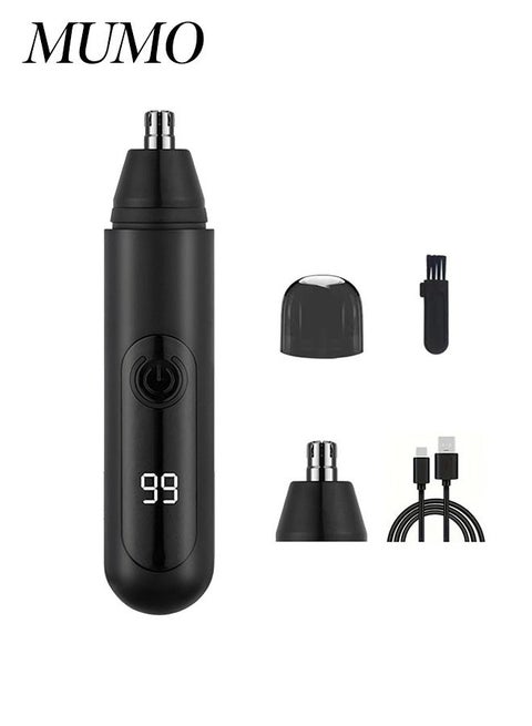 Ear and Nose Hair Trimmer Clipper for Men Women, USB Rechargeable Professional Painless Eyebrow & Facial & Ear & Nose Hair Trimmer, LED Display Dual Edge Blades for Easy Cleansing