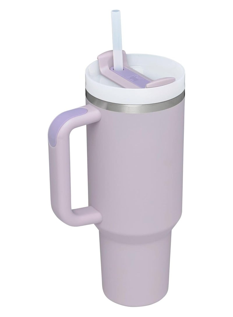 Stanley STANLEY Quencher H2.0 FlowState Stainless Steel Vacuum Insulated Tumbler with Lid and Straw for Water, Iced Tea or Coffee (Orchid Soft Matte, 40 oz) - Image 2