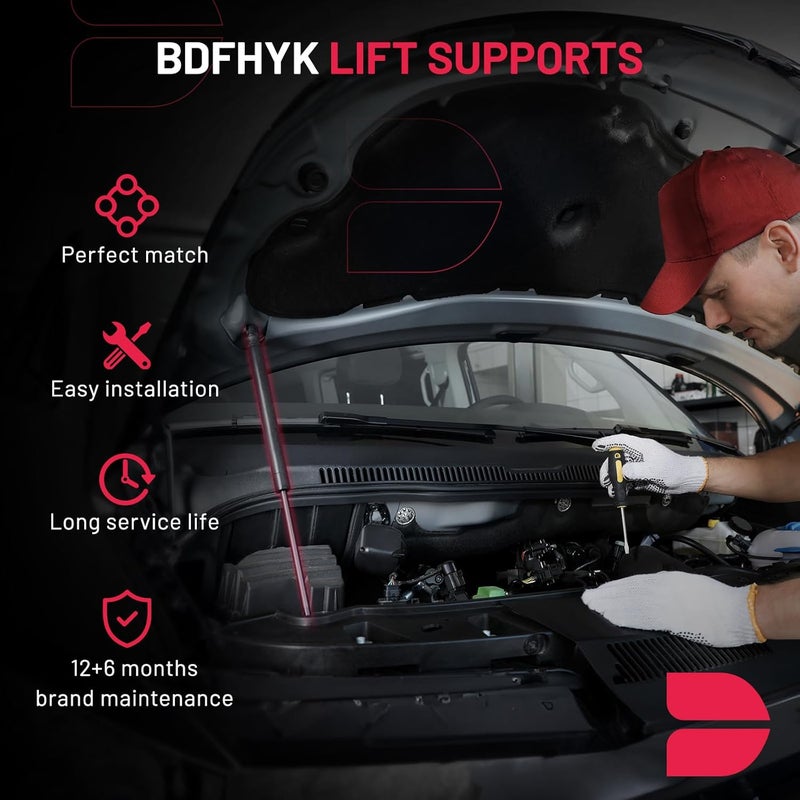 BDFHYK Hood Struts Lift Supports Car Hood Holder Gas Spring Compatible with Lincoln 2008 Mark LT 2004-2008 F-150, Gas Spring strut Shock 4153, 2 Pcs - Image 5