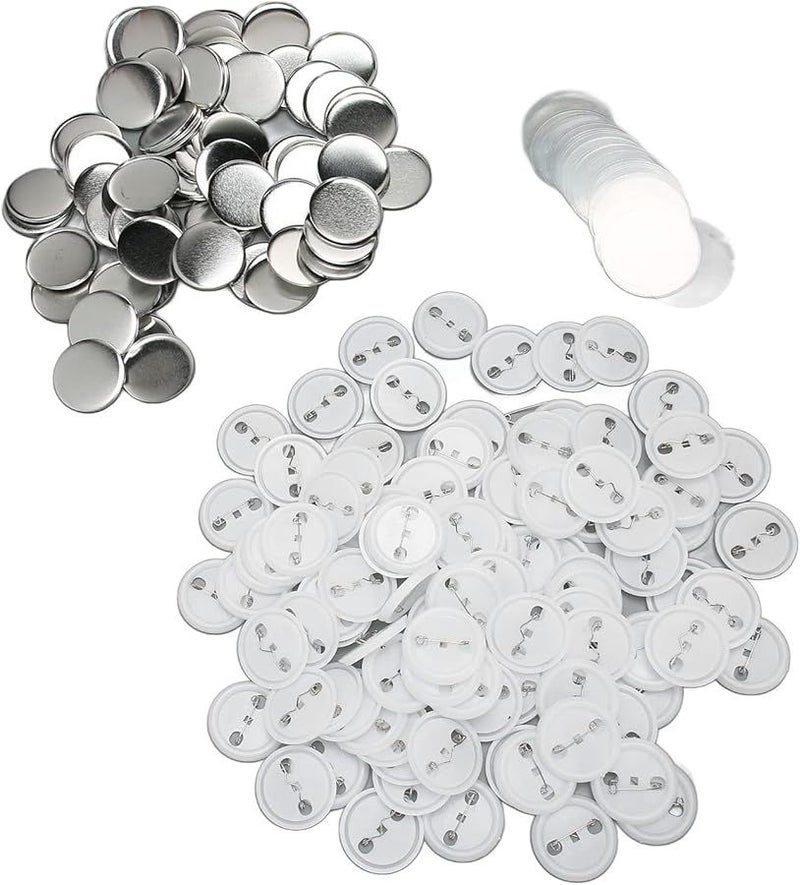 Aramox Rustproof Pin Back Button Parts 100 Sets Badge Making Supplies for Craft Personalized Gifts 44MM - Image 1