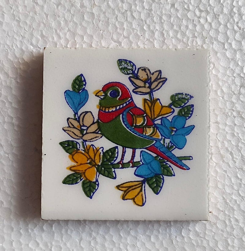 Shiv Kripa Blue Pottery Shiv Kripa Blue Art Pottery Wall Ceramic Tile Interior Exterior Crafted Tabletop Flooring Wall Floral Decorative 2 x 2 inch Tiles Pack of 20 Tiles - Image 3