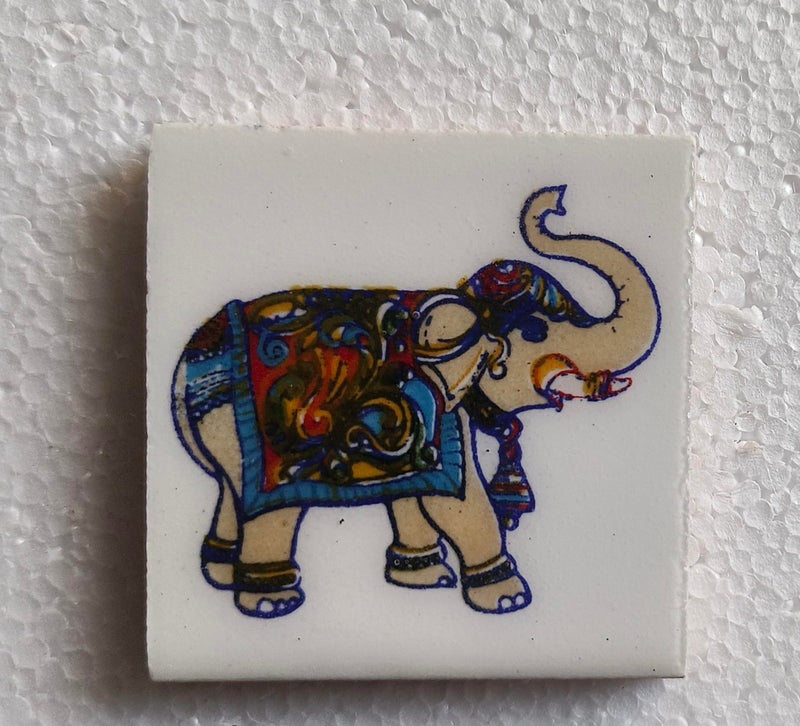 Shiv Kripa Blue Pottery Shiv Kripa Blue Art Pottery Wall Ceramic Tile Interior Exterior Crafted Tabletop Flooring Wall Floral Decorative 2 x 2 inch Tiles Pack of 20 Tiles - Image 4