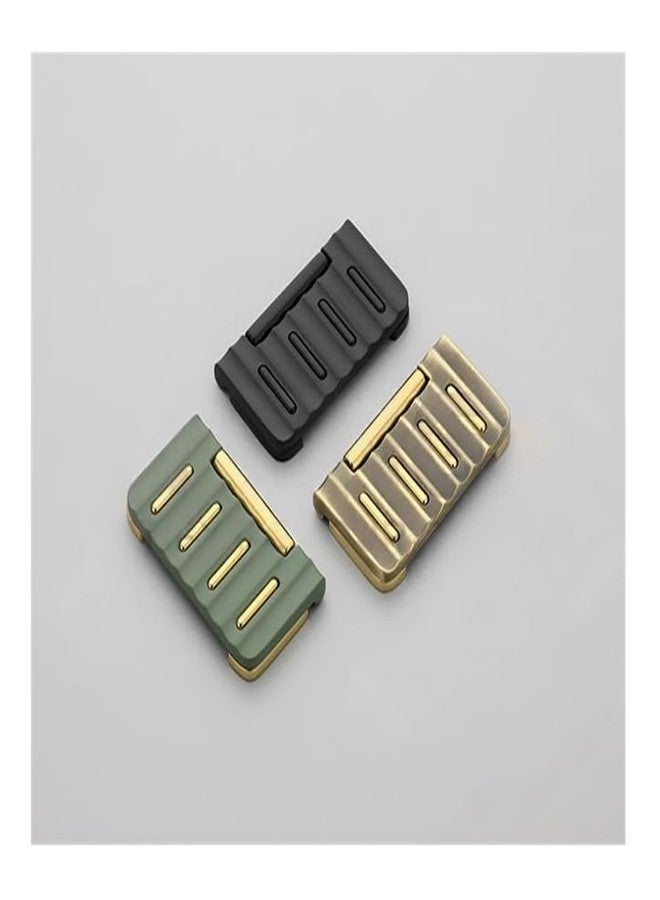 Fittingo Drawer Kadi Metal Finish Cabinet Handle | Drawer Pull Ring for Dresser, Door, Chest, Bed Storage & Furniture Decor - Pack of 1 (Gold/Green) - Image 1
