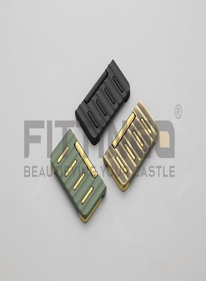 Fittingo Drawer Kadi Metal Finish Cabinet Handle | Drawer Pull Ring for Dresser, Door, Chest, Bed Storage & Furniture Decor - Pack of 1 (Gold/Green) - Image 2
