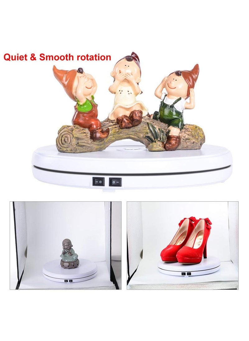 Syga Syga Electric 360 Degree Automatic Motorized Mute Rotating Turntable for Photography Products Rotary 25CM Turn Table LED Lights Stereo Display Advertising Turntable Stand with 10KG Load Capacity  - Image 2