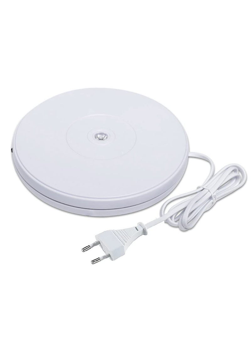Syga Syga Electric 360 Degree Automatic Motorized Mute Rotating Turntable for Photography Products Rotary 25CM Turn Table LED Lights Stereo Display Advertising Turntable Stand with 10KG Load Capacity  - Image 1