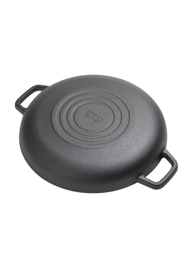 Telssida Thick Non-stick Flat-bottom Griddle For Pancakes, Steak, And Eggs With Double Handles Cast Iron Skillet For Oil Aculatio - Image 4