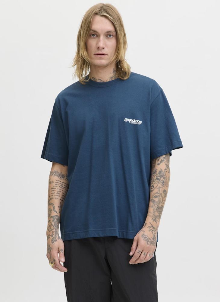 جاك اند جونز تيشيرت بياقة دائرية وشعار - Image 1