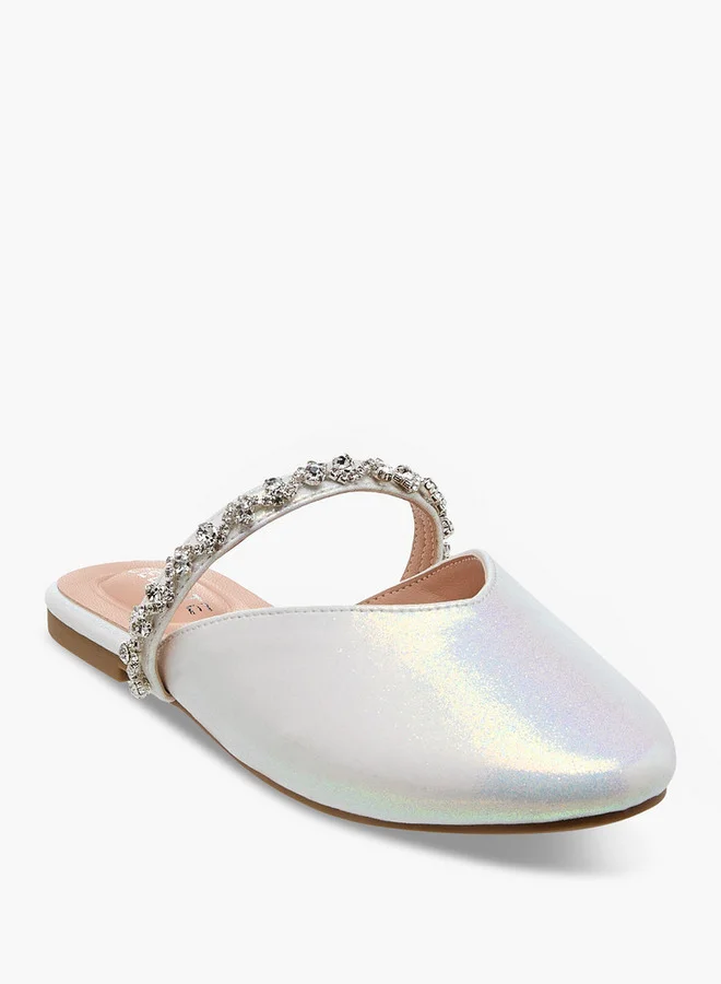 Celeste Girls' Embellished Slip-On Mules