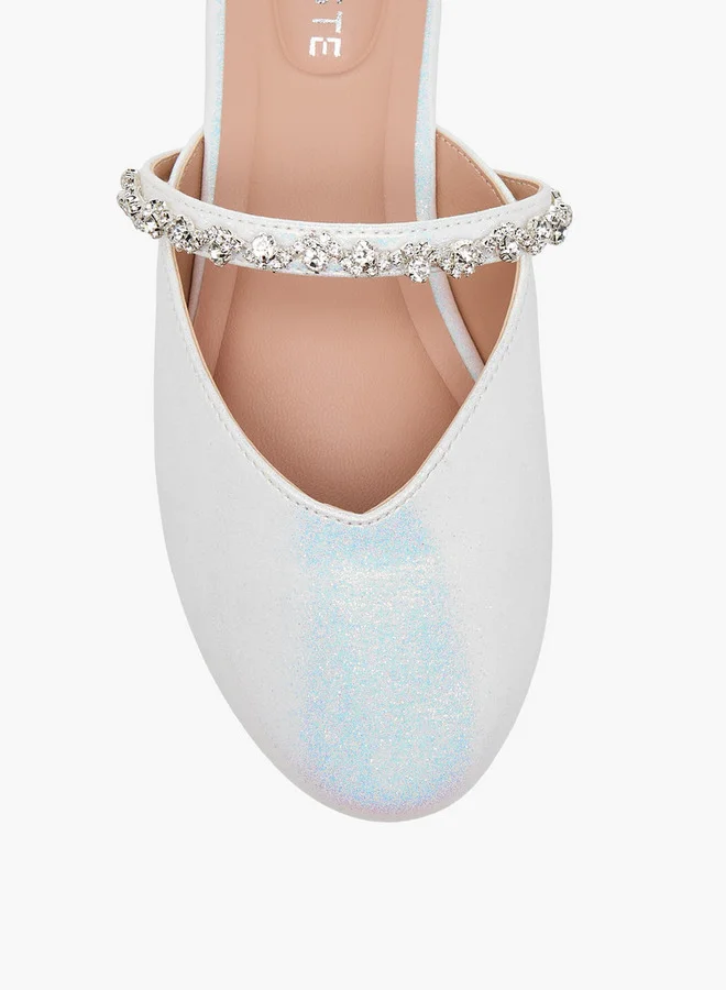 Celeste Girls' Embellished Slip-On Mules