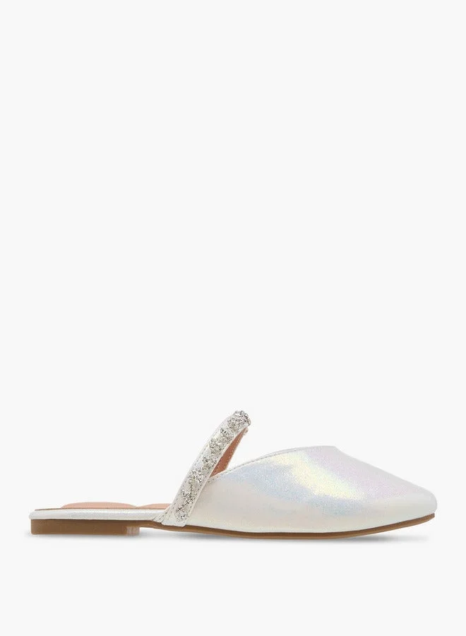 سيليست Girls' Embellished Slip-On Mules