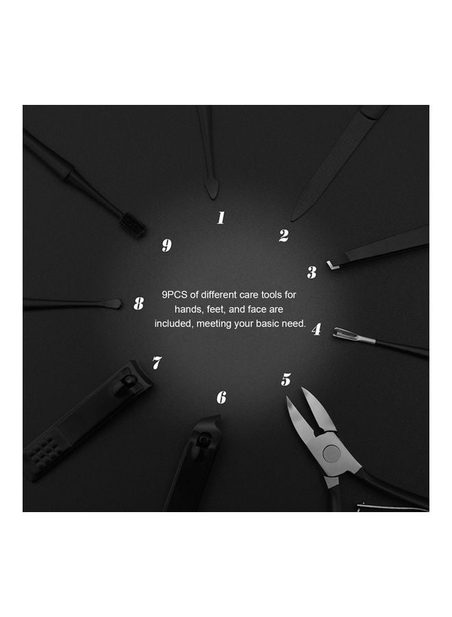 نيبمينينت طقم أدوات للعناية بأظافر اليدين والقدمين من 9 قطع أسود - Image 3