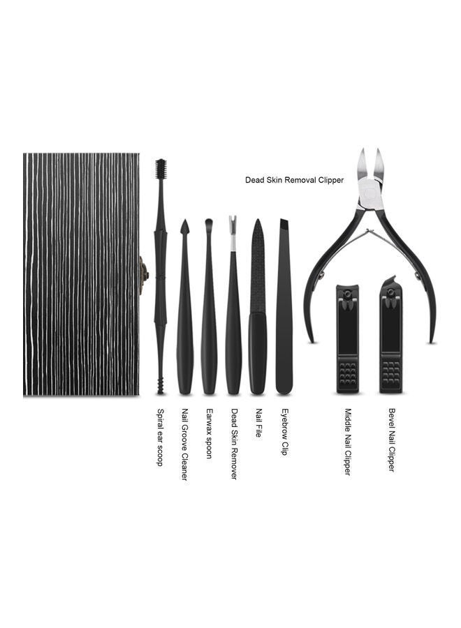 نيبمينينت طقم أدوات للعناية بأظافر اليدين والقدمين من 9 قطع أسود - Image 2