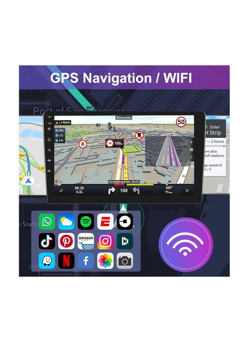 Android Car Stereo for Suzuki Swift 2005 2006 2007 2008 2009 2010 6GB RAM 128GB ROM 10 Inch Support SIM Card, Apple Carplay, MirrorLink WiFi BT, IPS Touch Screen with Backup Camera Included