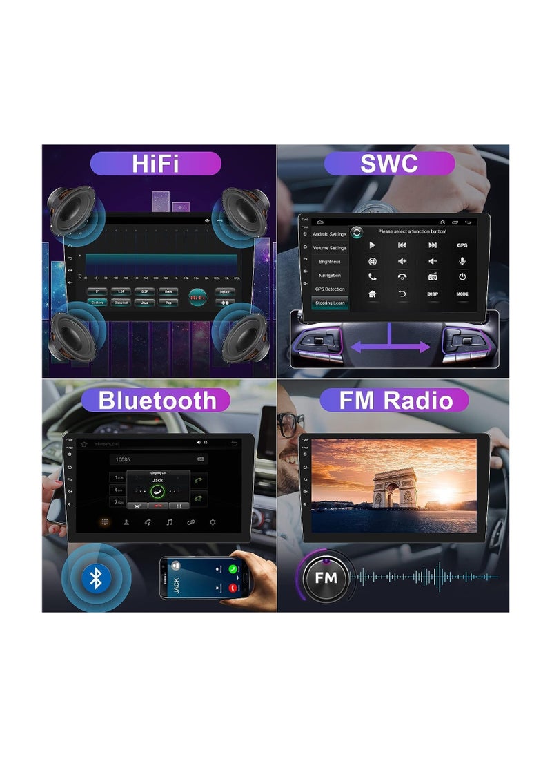Android Car Stereo for Suzuki Swift 2005 2006 2007 2008 2009 2010 6GB RAM 128GB ROM 10 Inch Support SIM Card, Apple Carplay, MirrorLink WiFi BT, IPS Touch Screen with Backup Camera Included