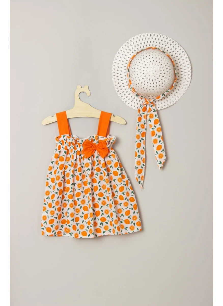 ادا بيبيك تشوكوك Ada Baby Kids New Season Ribbon and Bow Tangerine Dress