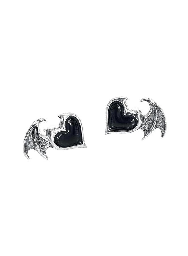 Alchemy Gothic إنجلترا - أقراط قلب الشيطان الأسود - Image 2